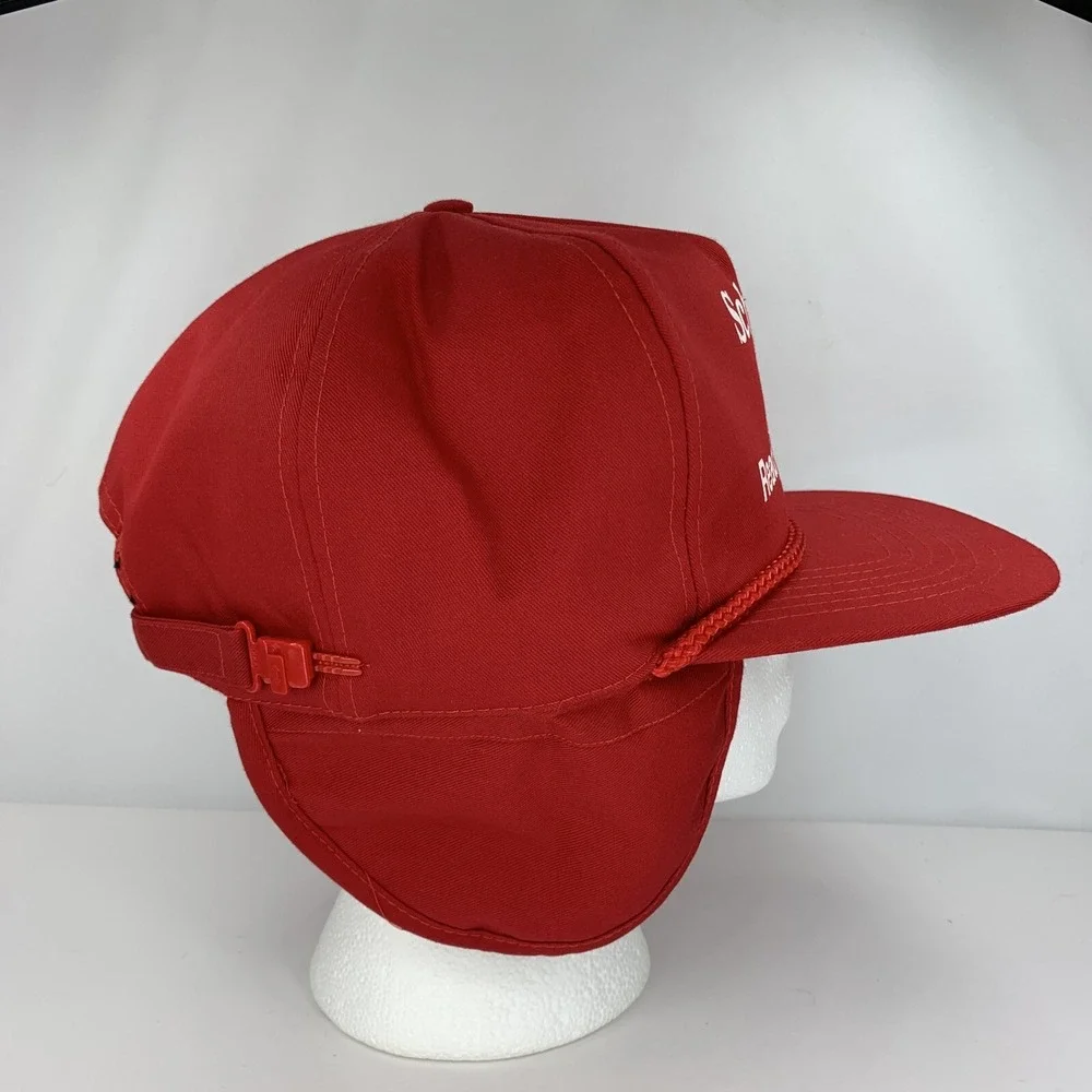 Schwarz Ready Mix Hat Red Rope Ear Flaps Zip Adjustable OSFA Winter Cap Concrete